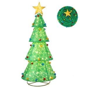 Festive Light-Up Christmas Tree with Star